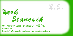 mark stancsik business card